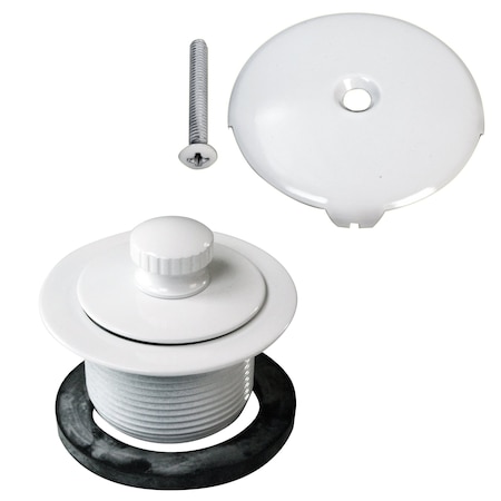 Westbrass Twist & Close Bathtub Drain Trim with One-Hole Overflow Cover, Powder Coat White D94-50